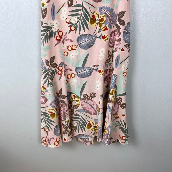 Lulus Island Sun Blush Pink Tropical‎ Print Tie-Back Midi Dress Open Back Small - Picture 5 of 9